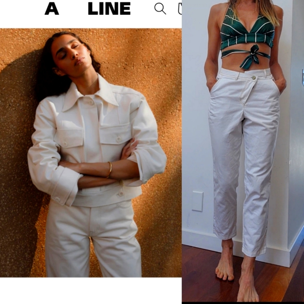 Nwot a.line y/project designer asymmetrical white pants 25